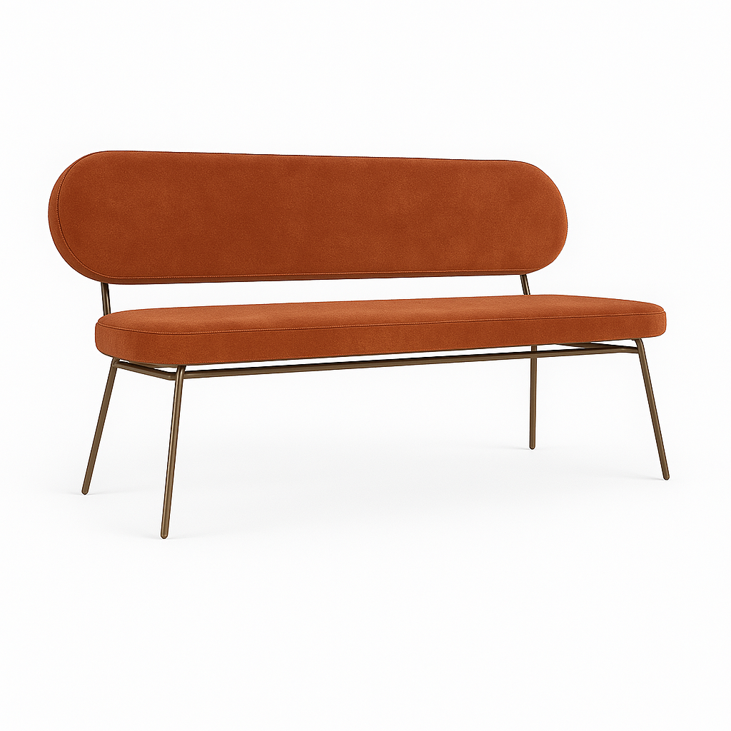 Bancheta catifea AMO culoare PORTOCALIU