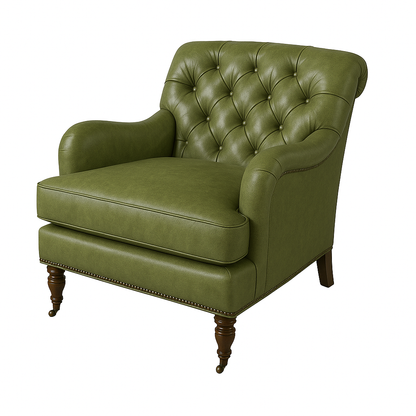 Fotoliu chesterfield CALEDONIAN piele VERDE