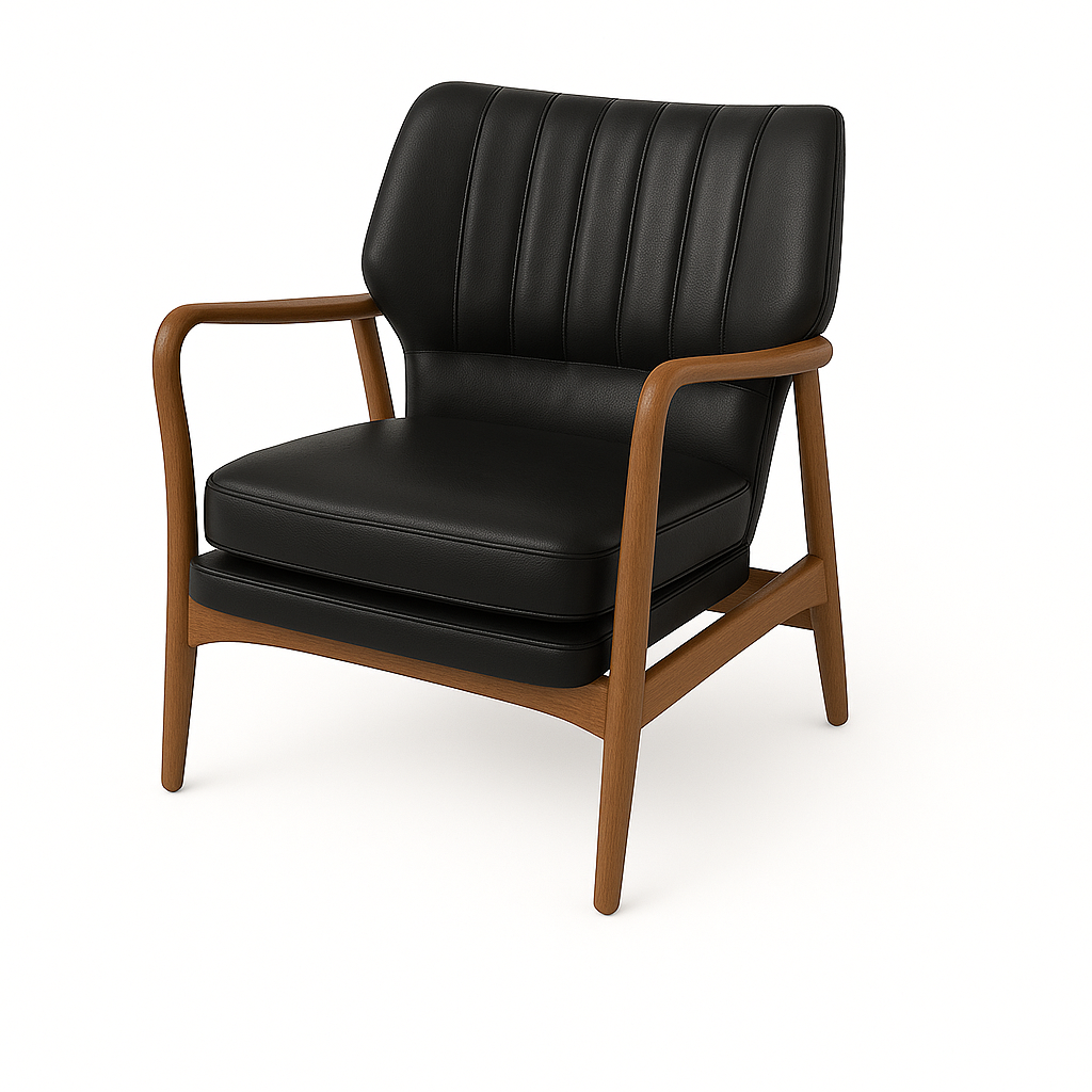 Fotoliu piele NEAGRA | model VIA