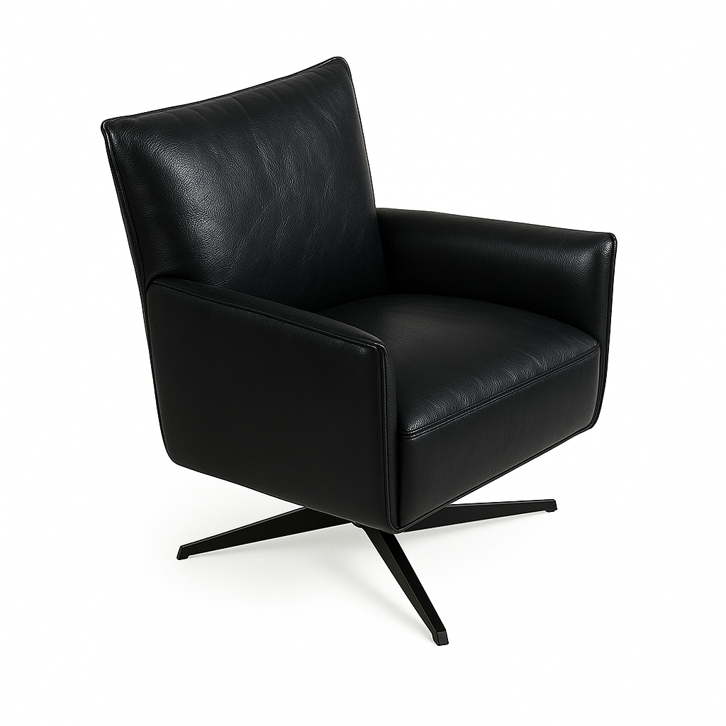 Fotoliu piele NEAGRA | model CONFI