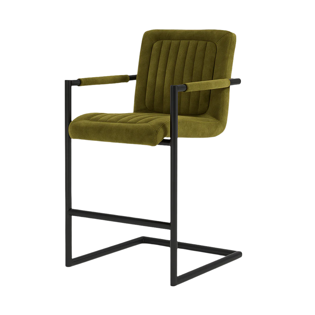 Scaun bar catifea VERDE  model TRUM