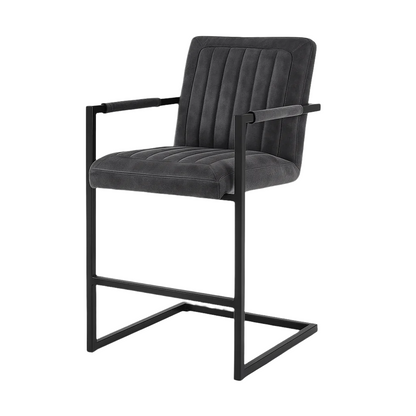 Scaun bar catifea GRI  model TRUM