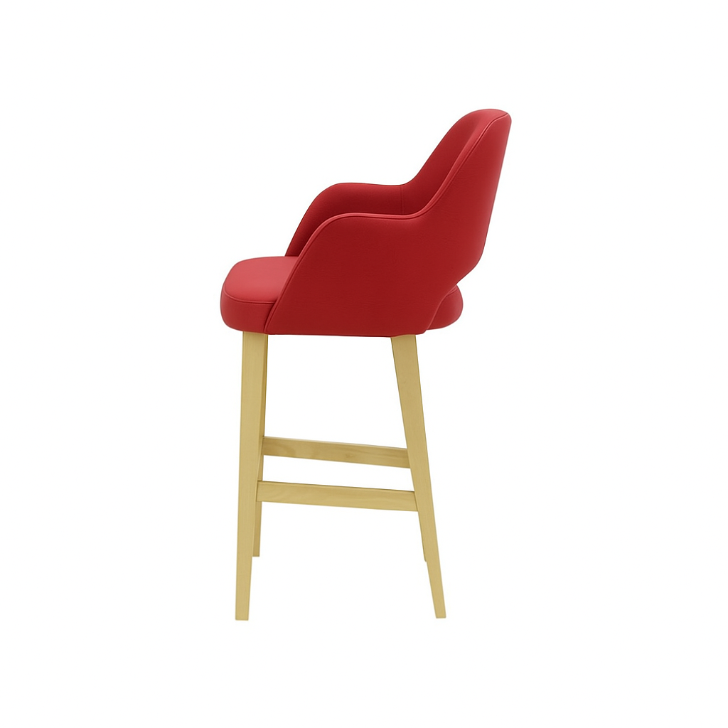 Scaun bar piele naturala BEJ | model APRIL