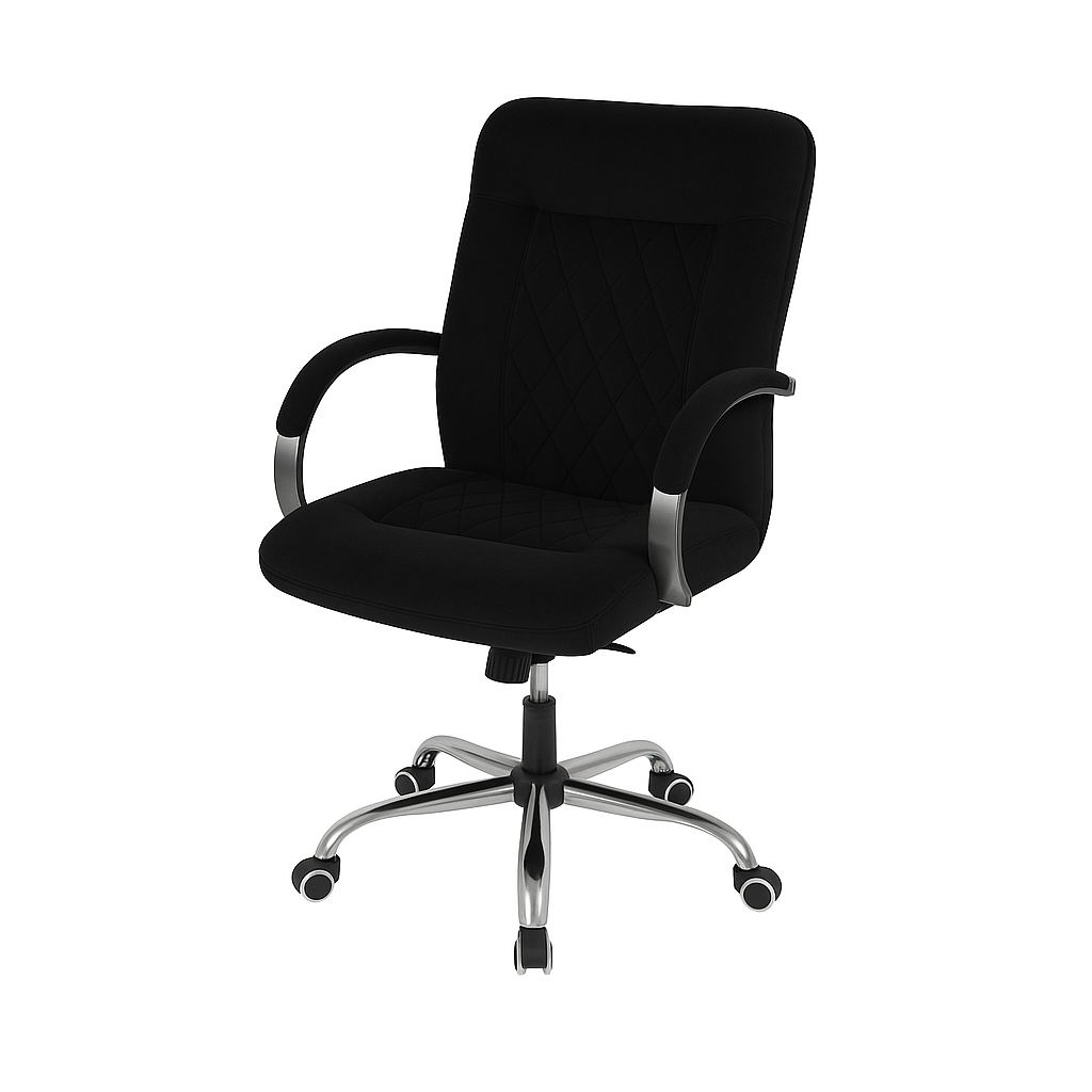 Scaun birou catifea NEAGRA | model DONALD O