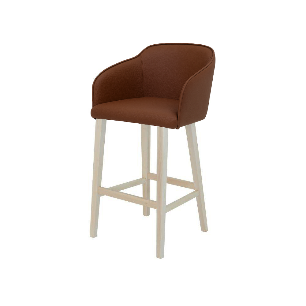 Scaun bar piele naturala BEJ | model CROCO