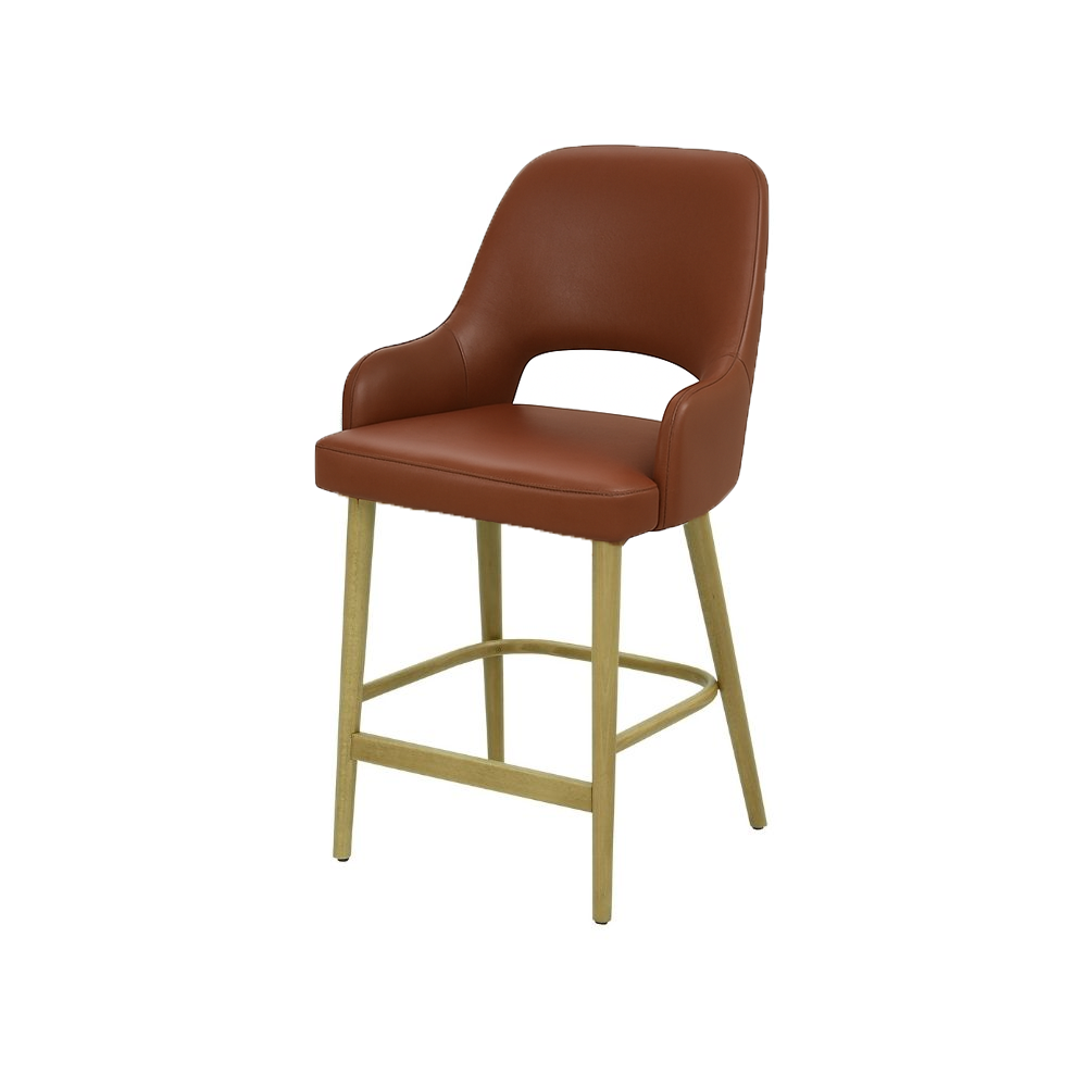 Scaun bar piele naturala BEJ | model HUGO